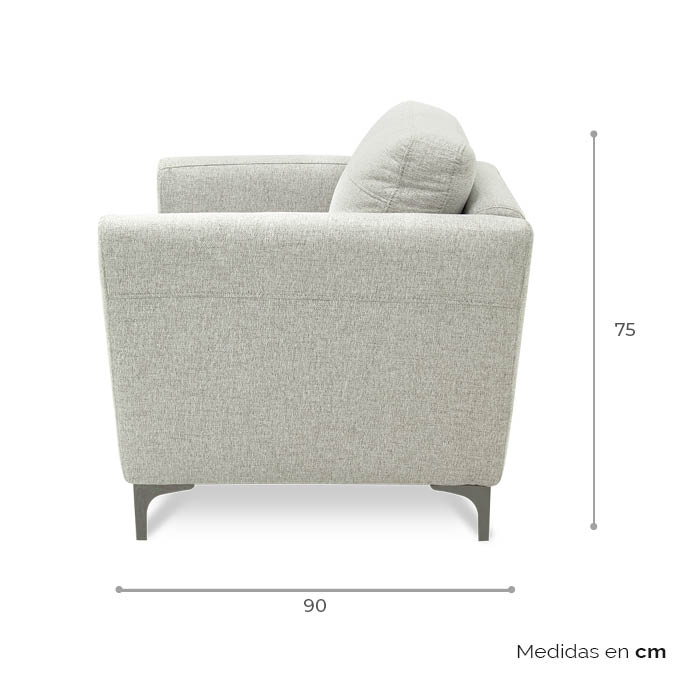 Sillon  Tela Gris Claro Iri | Sillones y Ottomanes | salas